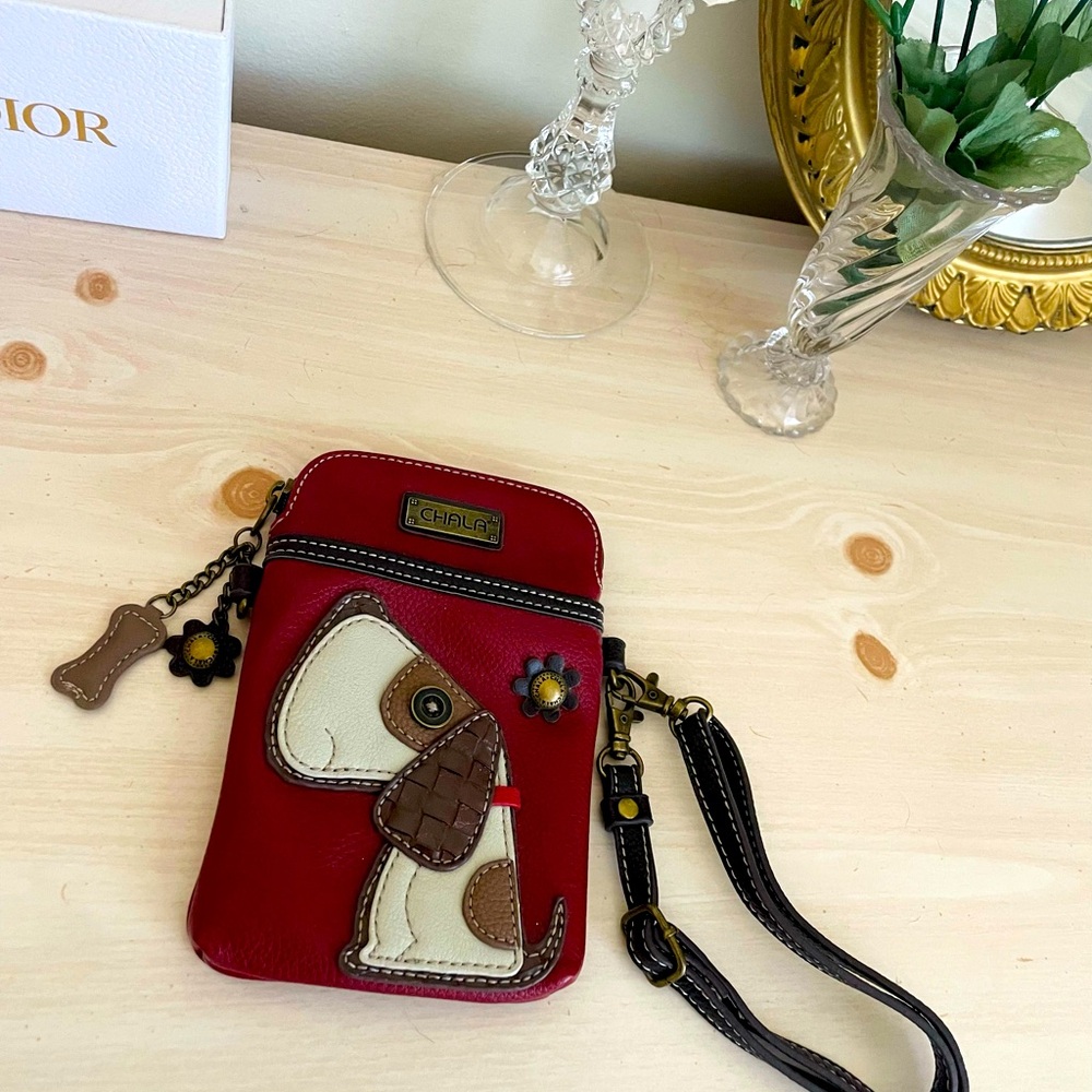 chala leather dog wristlet